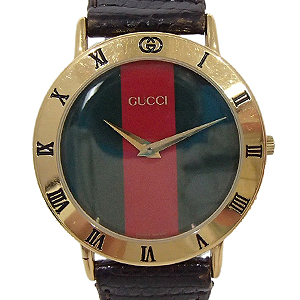 グッチ 3000.2.M シェリーライン レザーベルト 腕時計 買取相場例です