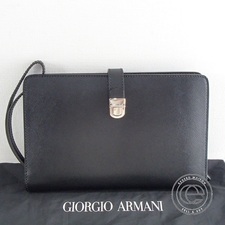 ジョルジオアルマーニのレザーセカンドバッグ買取。アルマーニ売るならエコスタイルへ状態は通常使用感のある中古品
