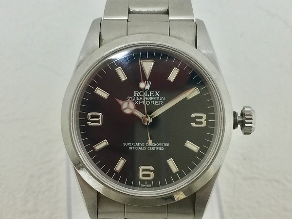 ロレックスのエクスプローラーⅠ Ref.14270 U番 SS 黒文字盤 自動巻き時計の買取実績です。