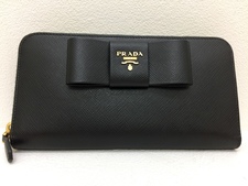 エコスタイル鴨江店にて、プラダの1ML506 黒 サフィアーノ ラウンドファスナー長財布を買取しました。状態は未使用品です。