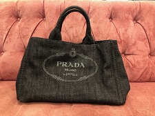 プラダ プラダ（PRADA）B2642B　黒　デニム　カナパトートバッグ 買取実績です。