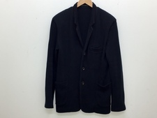 エコスタイル鴨江店にて、ヨウジヤマモトプールオムの黒 コットン リブニット テーラードジャケットを買取しました。状態は通常使用感のあるお品物です。