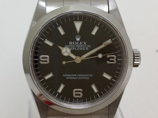 エコスタイル浜松鴨江店にて、ロレックスのエクスプローラーⅠ Ref.14270 A番 SS 黒文字盤 自動巻き時計を買取しました。状態は若干の使用感がある中古品です。