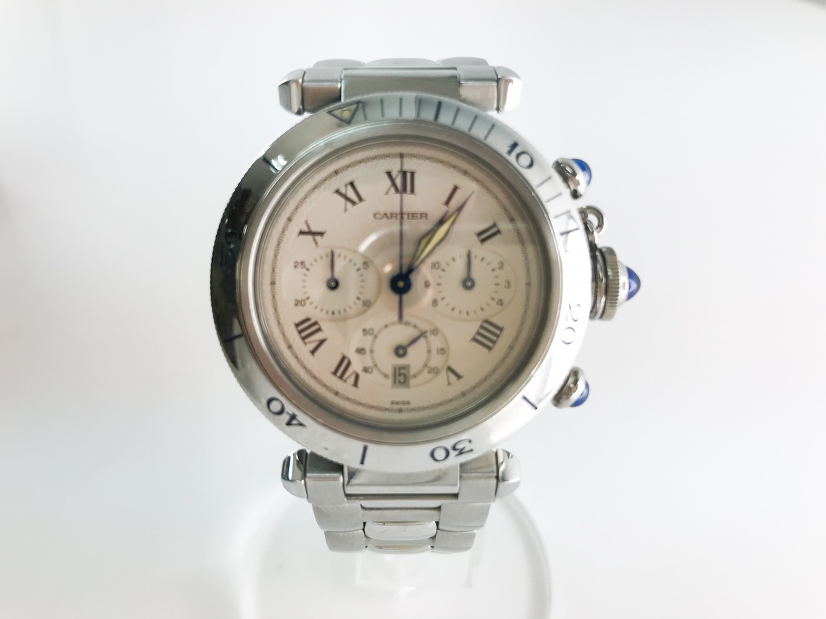 カルティエの1050　パシャCクロノグラフ　クォーツ時計の買取実績です。