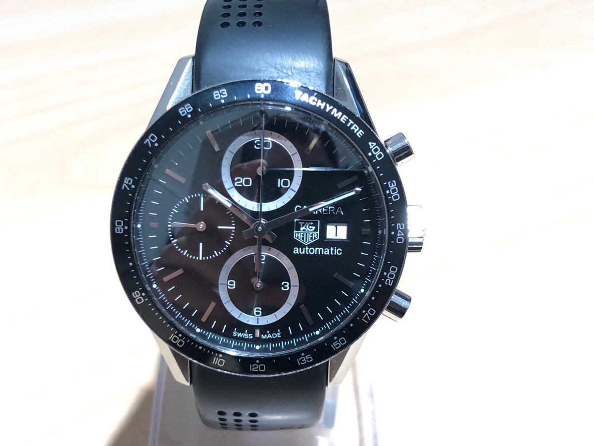 タグホイヤーのステンレスシルバー カレラ タキメーター クロノグラフ CV2010-3 自動巻き 腕時計の買取実績です。