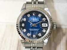 エコスタイル新宿南口店でロレックスのデイトジャスト Ref.69174G 10Pダイヤ U番 SS×WG ブルーグラデーション 自動巻き時計を買取りました。状態は若干の使用感がある中古品です。