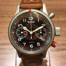 エコスタイルでハンハルトのタキテレ 手巻 クロノグラフ 革ベルト 腕時計をお買取しました。状態はリセットボタンの塗装剥げ、ベルトにご愛用感が見受けられます。