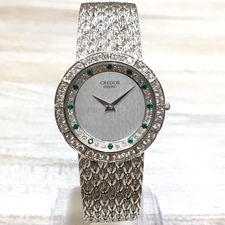 セイコー 8N70-6090 18K クレドール エメラルド×ダイヤモンド 腕時計 買取実績です。