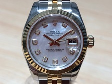ロレックス デイトジャスト ホワイトシェル ref:179173G ランダム品番 自動巻き時計 買取実績です。
