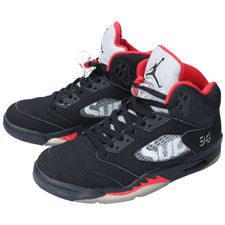 ナイキ ×Supreme　824371-001 AIR JORDAN 5 RETRO SUPREME 　26.5cm　BLACK/WHITE-VARSITY RED 買取実績です。