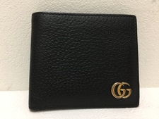 グッチ 黒 GGマーモント 二つ折り財布 買取実績です。