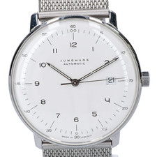 ユンハンスの27.4700 Max Bill Automatic Date マックス・ビル SS 自動巻き時計を買取させていただきました。エコスタイル銀座本店状態は小キズなどご愛用感のある中古品