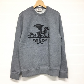 エルメスの19年AW ラウンドネックスウェットシャツ エクスリブリスドラゴン 裏起毛スウェットトレーナーの買取実績です。