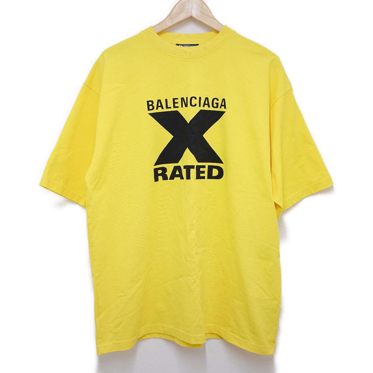 バレンシアガの20年製 620969 イエロー X-RATED LARGE FIT T-SHIRT クルーネックTシャツの買取実績です。