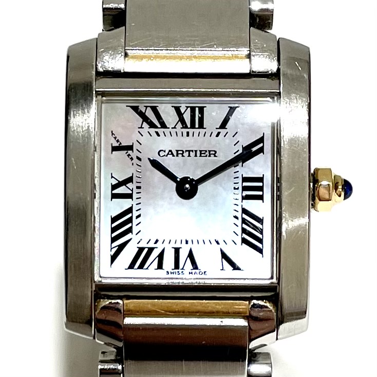 カルティエのタンクフランセーズSM 2384 SM/YG シェル文字盤 クオーツ腕時計の買取実績です。