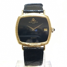 エコスタイル銀座本店で、ボーム&メルシエのBM12820  サファイアリューズ 750YG素材を使った、スクエアケースの手巻き腕時計を買取いたしました。状態は通常使用感がある中古のお品物です。