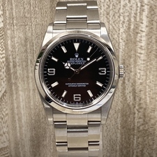 エコスタイル銀座本店で、ロレックスの114270 黒文字盤でステンレス素材のエクスプローラーⅠ 自動巻き腕時計を買取いたしました。状態は傷などなく非常に良い状態のお品物です。
