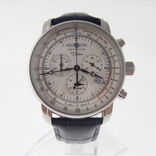 ツェッペリンのステンレススティール素材の7680-1 100周年記念モデル パイロットウオッチ クロノグラフ仕様のクオーツ腕時計を買取いたしました。状態は傷などなく非常に良い状態のお品物です。