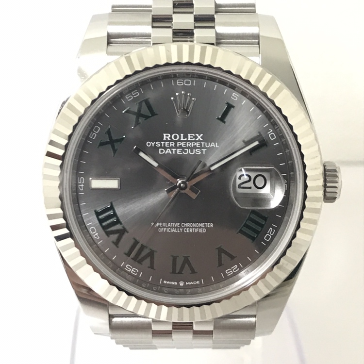 ロレックスのRef:126334 ランダム オイスターパーペチュアル デイトジャスト WG＆SS グレー文字盤 自動巻き 腕時計の買取実績です。