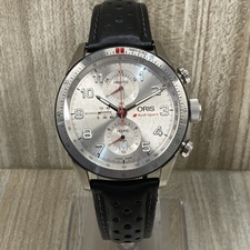 エコスタイル銀座本店でオリスの7661-74 アウディスポーツリミテッドエディションのクロノグラフ デイト シースルーバック仕様の自動巻き腕時計を買取いたしました。状態は傷などなく非常に良い状態のお品物です。