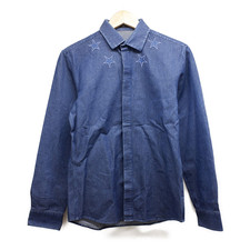 エコスタイル大阪心斎橋店の出張買取にて、ジバンシイのスター刺繍付、比翼デニム長袖シャツ(ブルー)を高価買取いたしました。状態は通常使用感のお品物です。