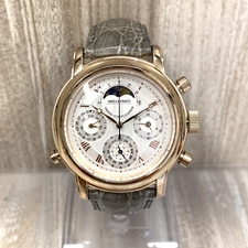 エコスタイル銀座本店で、シェルマンの型番が6771-Ｔ011179のグランドコンプリケーションプレミアムのクロノグラフやムーンフェイズの機能を搭載したクォーツ時計を買取ました。状態は若干の使用感がある中古品です。