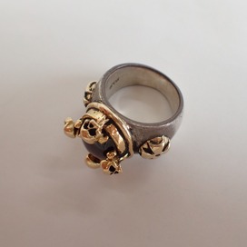 エーアンドジーのガーネット　スカル×クロスリング/指輪　925(シルバー)×18K(イエローゴールド)の買取実績です。