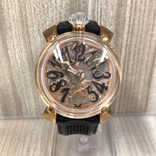 ガガミラノ REF.6091 マヌアーレスケルトン自動巻きラバーベルト時計 買取実績です。