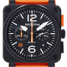 ベル&ロス BR0394‐O-CA カーボンオレンジ リミテッドエディション 自動巻き腕時計 ブラック 買取実績です。