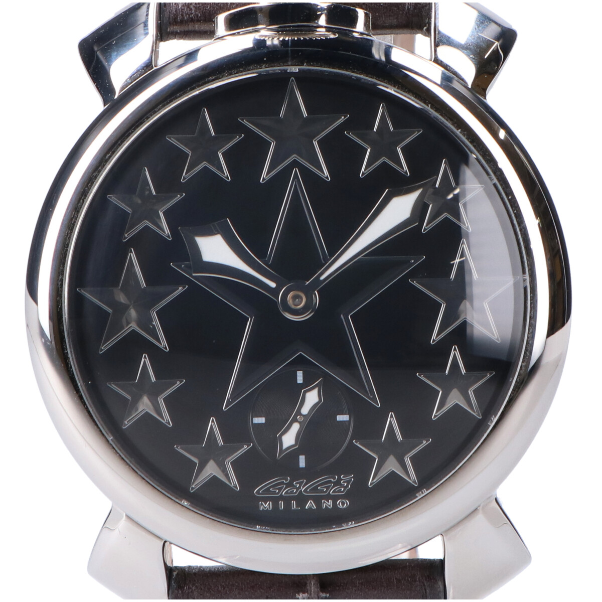 ガガミラノのブラック/シルバー 5010.STARS.01S マヌアーレ48mm スター 手巻き 腕時計の買取実績です。