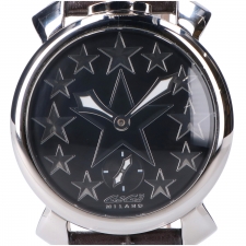 ガガミラノ ブラック/シルバー 5010.STARS.01S マヌアーレ48mm スター 手巻き 腕時計 買取実績です。