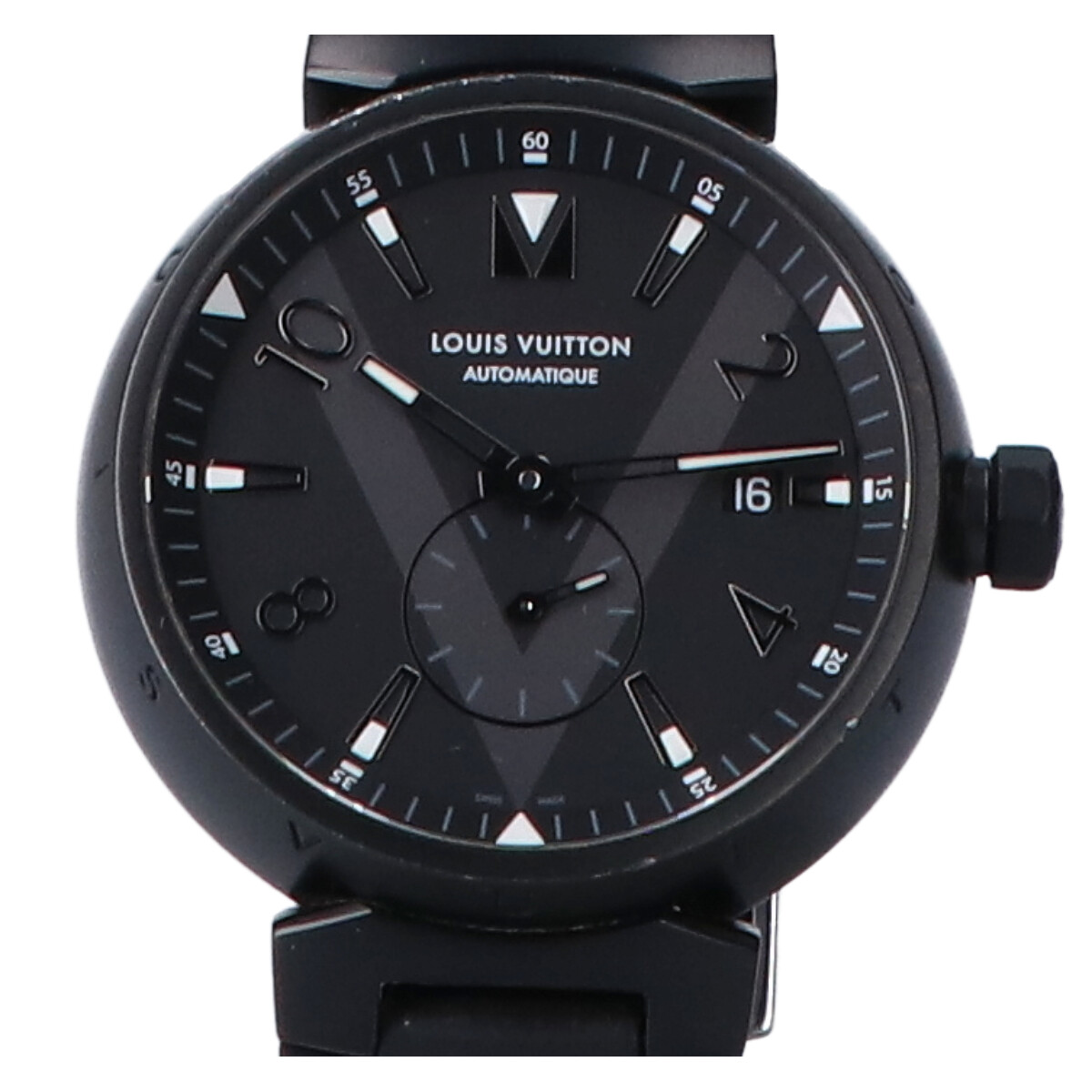 ルイヴィトンの2018年 Q1D22 タンブール オールブラック 自動巻き腕時計の買取実績です。